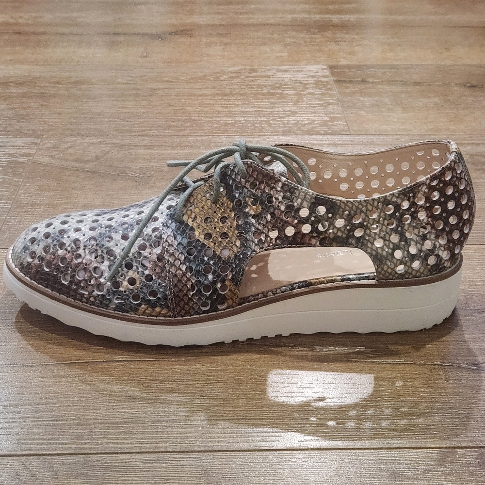 Django & Juliette Onstage Leather Pink Multi Cutout Sneakers 41 Python Academia - Picture 5 of 10
